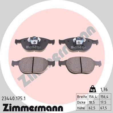 Zimmermann 23440.175.1 - Set placute frana,frana disc parts5.com