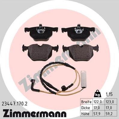 Zimmermann 23447.170.2 - Set placute frana,frana disc parts5.com