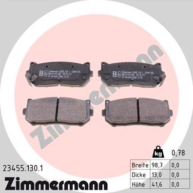 Zimmermann 23455.130.1 - Set placute frana,frana disc parts5.com