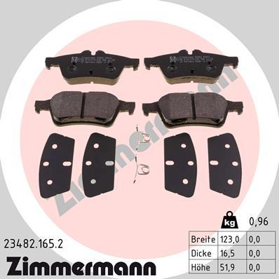 Zimmermann 23482.165.2 - Fékbetétkészlet, tárcsafék parts5.com