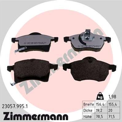 Zimmermann 23057.995.1 - Juego de pastillas de freno parts5.com