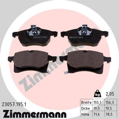 Zimmermann 23057.195.1 - Juego de pastillas de freno parts5.com