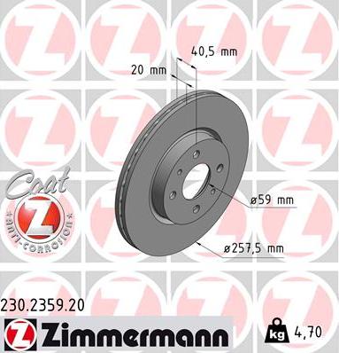 Zimmermann 230.2359.20 - Disc frana parts5.com