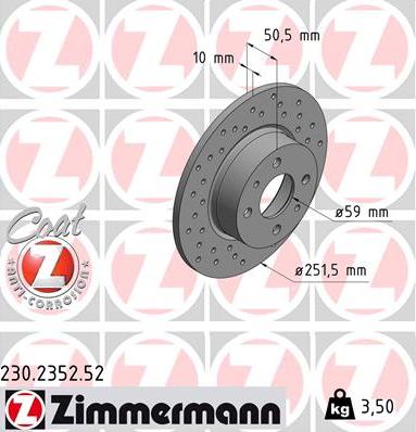 Zimmermann 230.2352.52 - Disc frana parts5.com