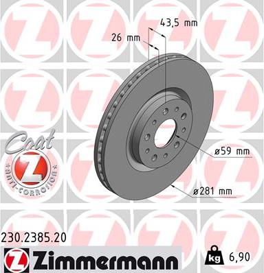 Zimmermann 230.2385.20 - Disc frana parts5.com