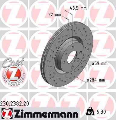 Zimmermann 230.2382.20 - Disc frana parts5.com