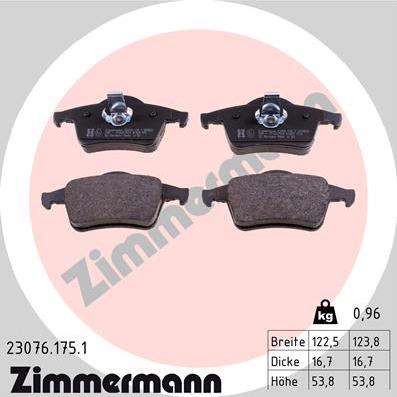 Zimmermann 23076.175.1 - Set placute frana,frana disc parts5.com