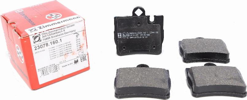 Zimmermann 23078.160.1 - Komplet pločica, disk-kočnica parts5.com