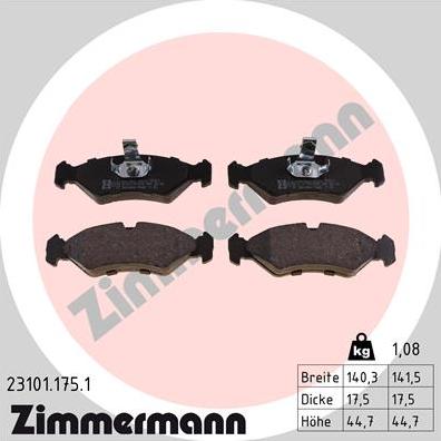 Zimmermann 23101.175.1 - Set placute frana,frana disc parts5.com