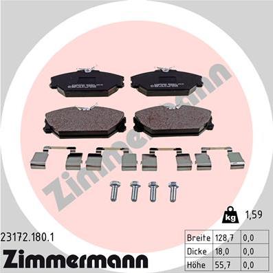 Zimmermann 23172.180.1 - Bremsbelagsatz, Scheibenbremse parts5.com