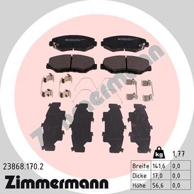 Zimmermann 23868.170.2 - Set placute frana,frana disc parts5.com