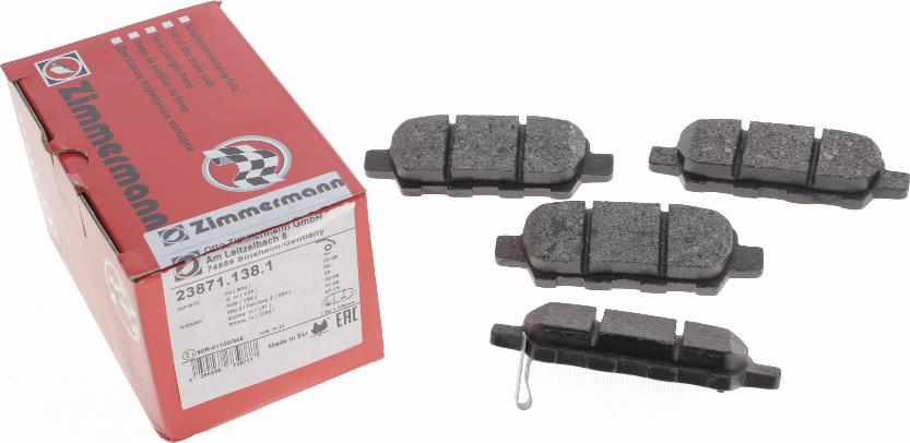 Zimmermann 23871.138.1 - Juego de pastillas de freno parts5.com