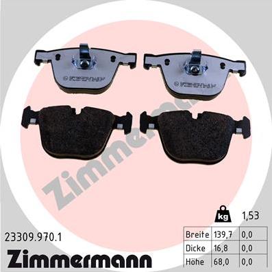 Zimmermann 23309.970.1 - Set placute frana,frana disc parts5.com