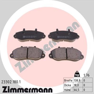 Zimmermann 23302.180.1 - Set placute frana,frana disc parts5.com