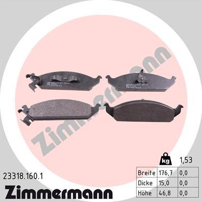 Zimmermann 23318.160.1 - Set placute frana,frana disc parts5.com