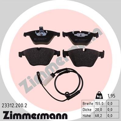 Zimmermann 23312.200.2 - Juego de pastillas de freno parts5.com