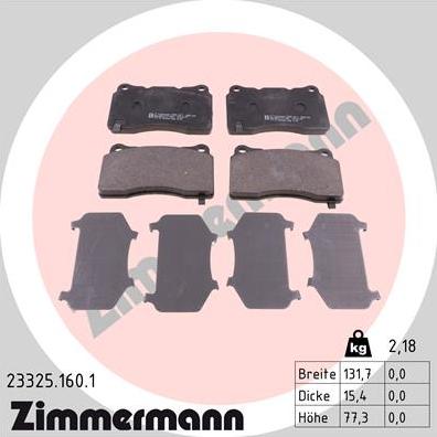 Zimmermann 23325.160.1 - Set placute frana,frana disc parts5.com