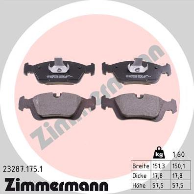 Zimmermann 23287.175.1 - Set placute frana,frana disc parts5.com