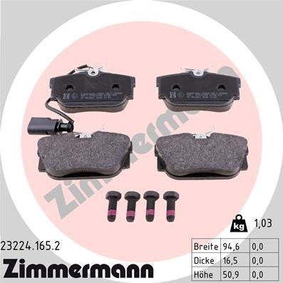 Zimmermann 23224.165.2 - Fékbetétkészlet, tárcsafék parts5.com