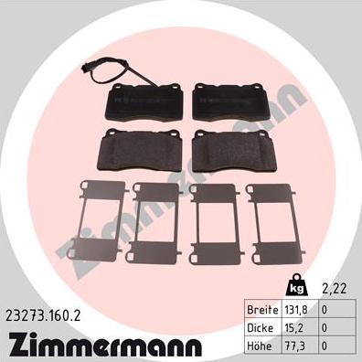 Zimmermann 23273.160.2 - Set placute frana,frana disc parts5.com