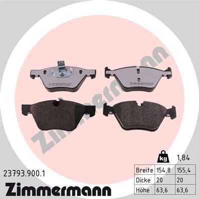 Zimmermann 23793.900.1 - Set placute frana,frana disc parts5.com