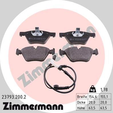 Zimmermann 23793.200.2 - Set placute frana,frana disc parts5.com