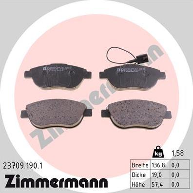 Zimmermann 23709.190.1 - Set placute frana,frana disc parts5.com