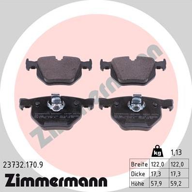 Zimmermann 23732.170.9 - Juego de pastillas de freno parts5.com