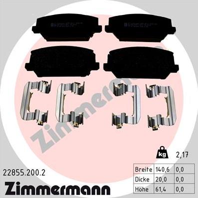 Zimmermann 22855.200.2 - Set placute frana,frana disc parts5.com