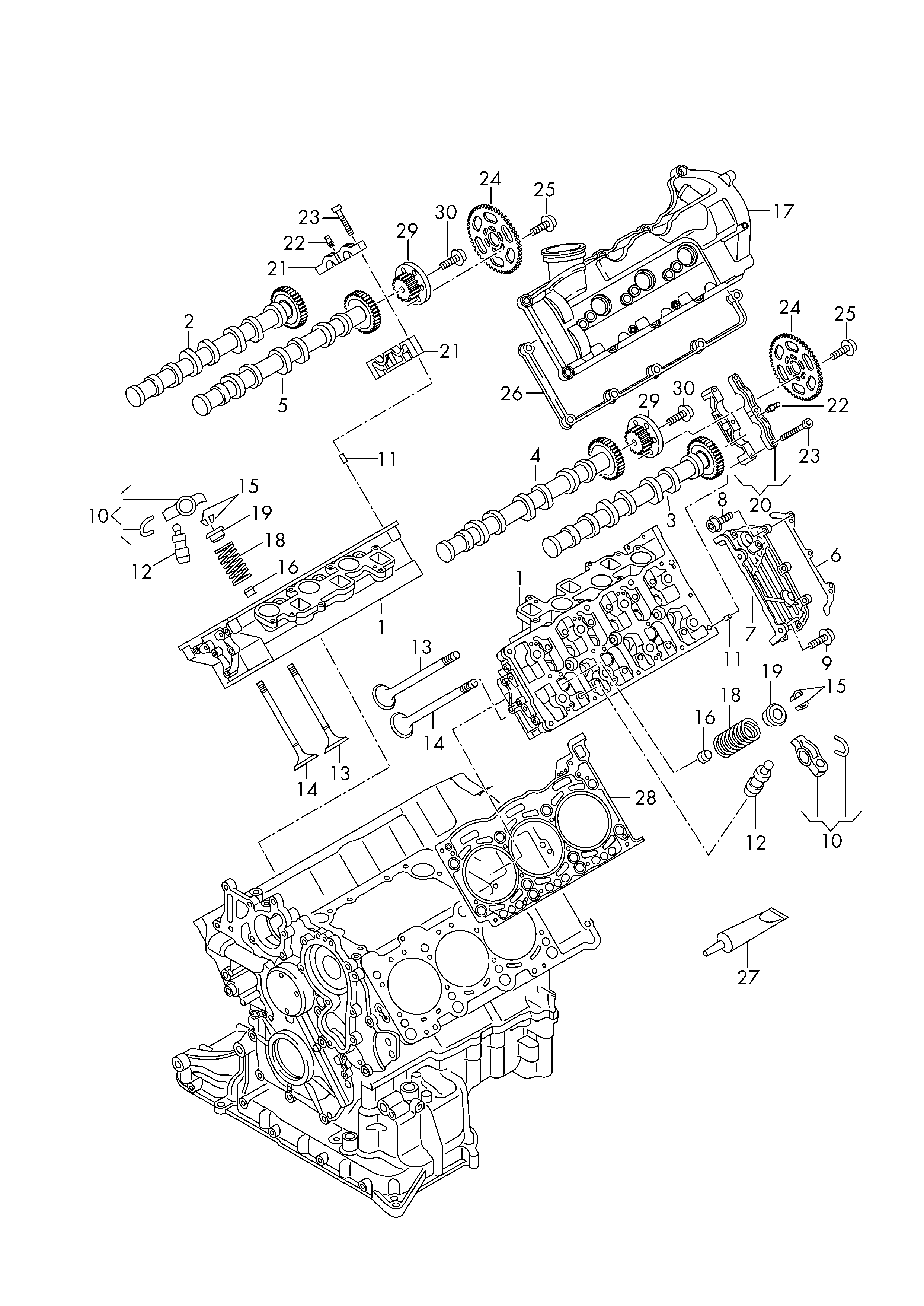 VW 057 109 675 - Etansare, supape parts5.com