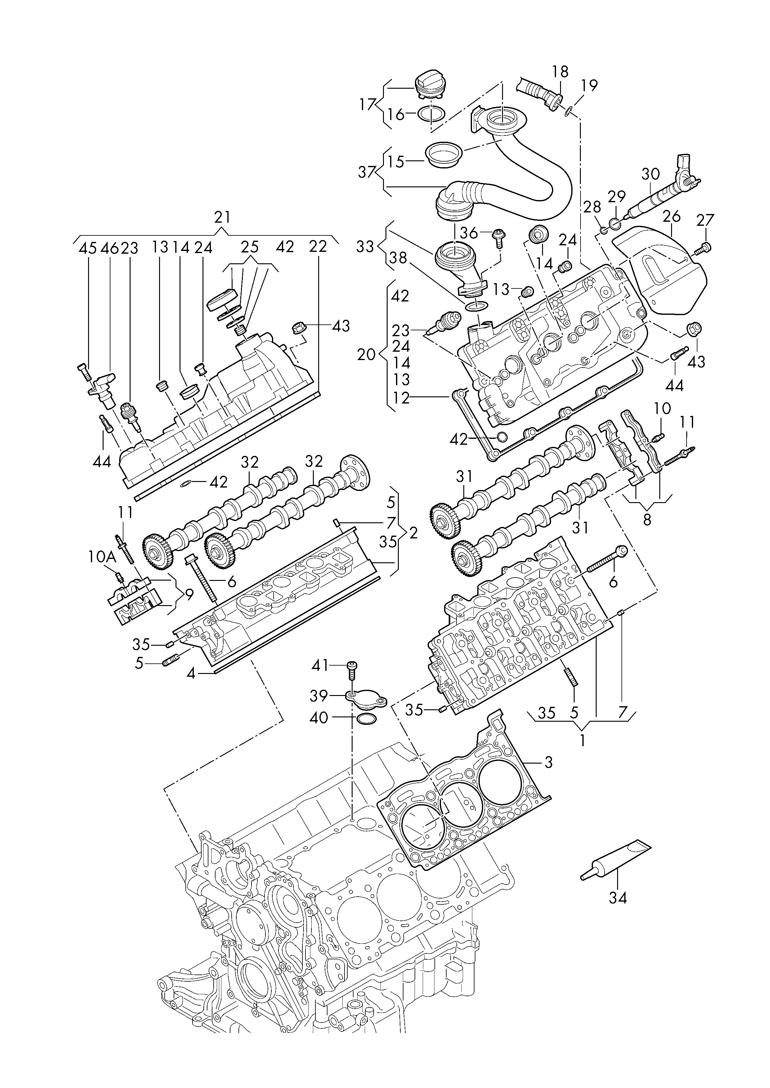 Seat 059 103 483 AE - Garnitura, capac supape parts5.com