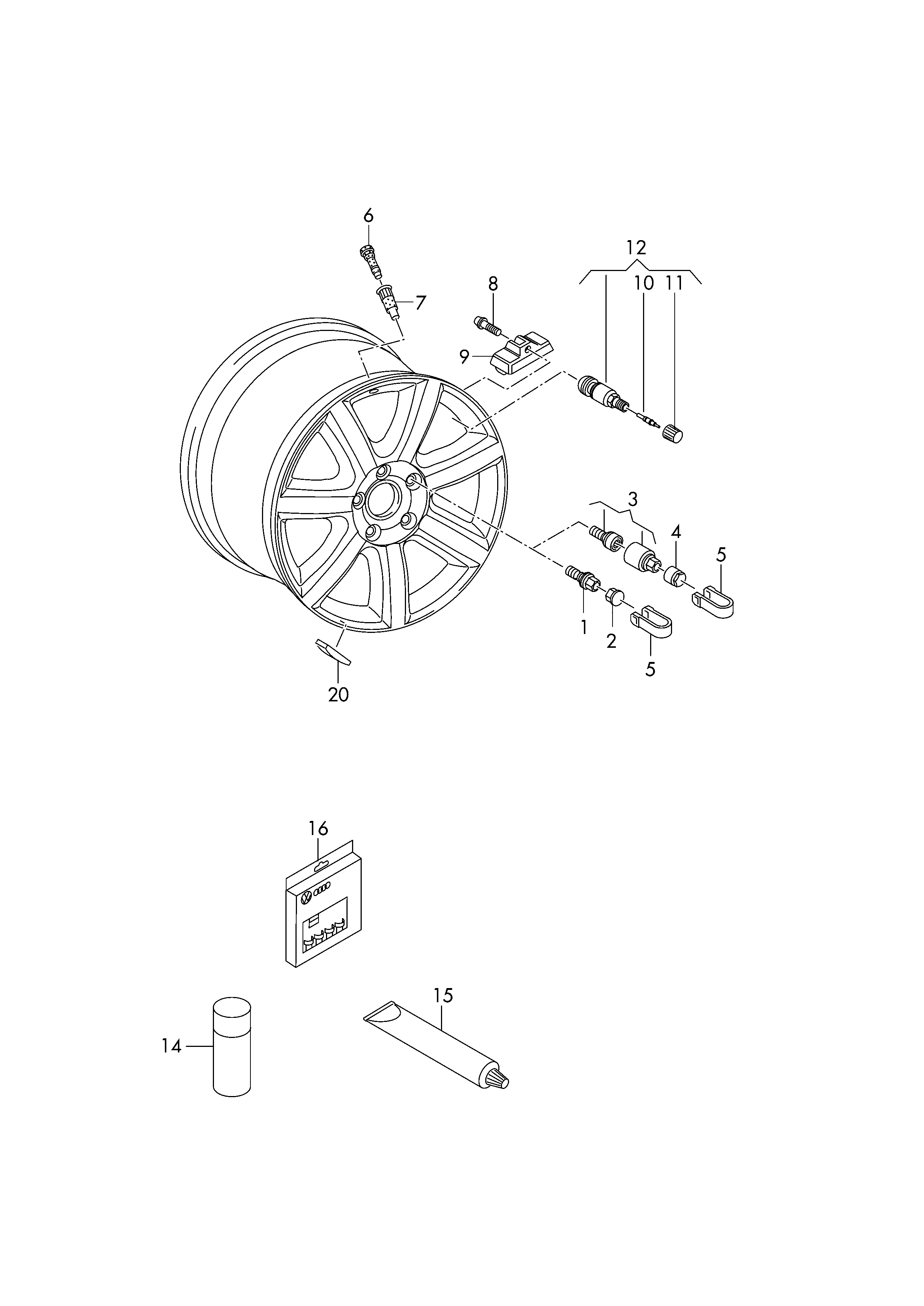 VAG 8R0 601 295 - Tekerlek pimi parts5.com