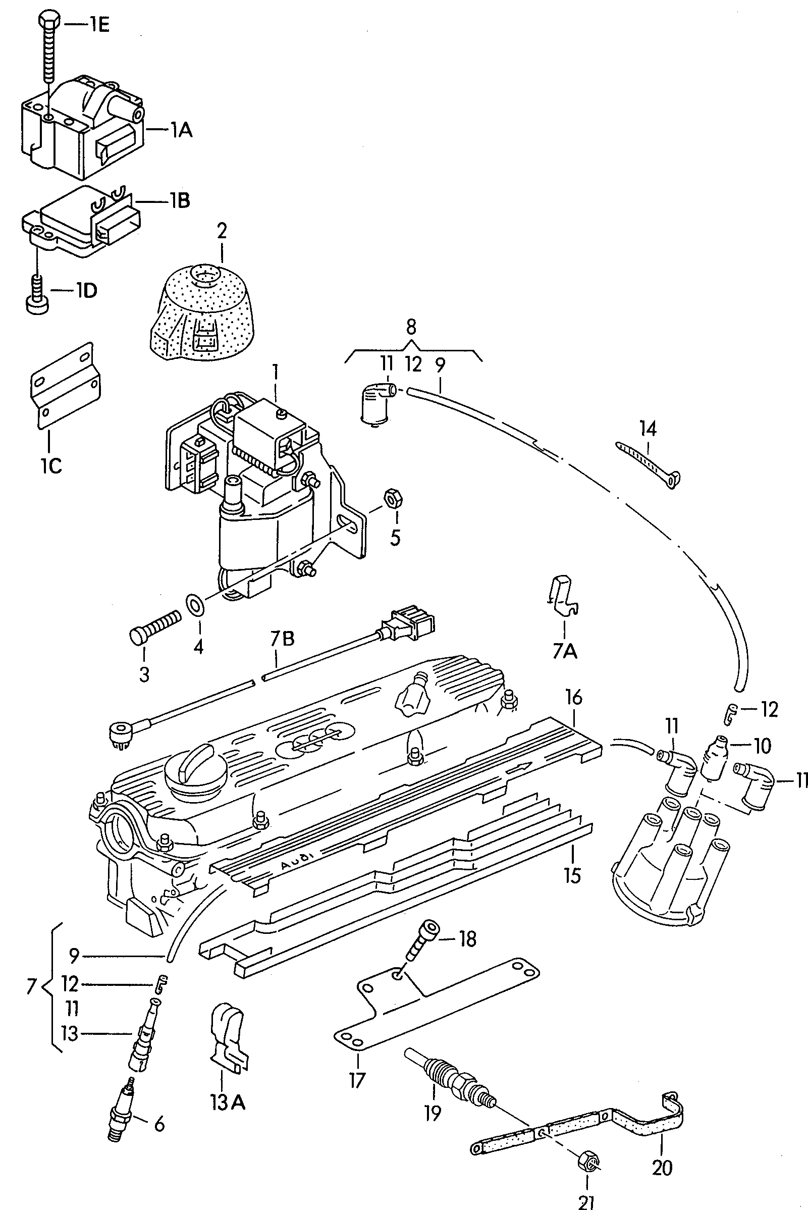 AUDI 4A0 905 105 B - Bobina de inductie parts5.com