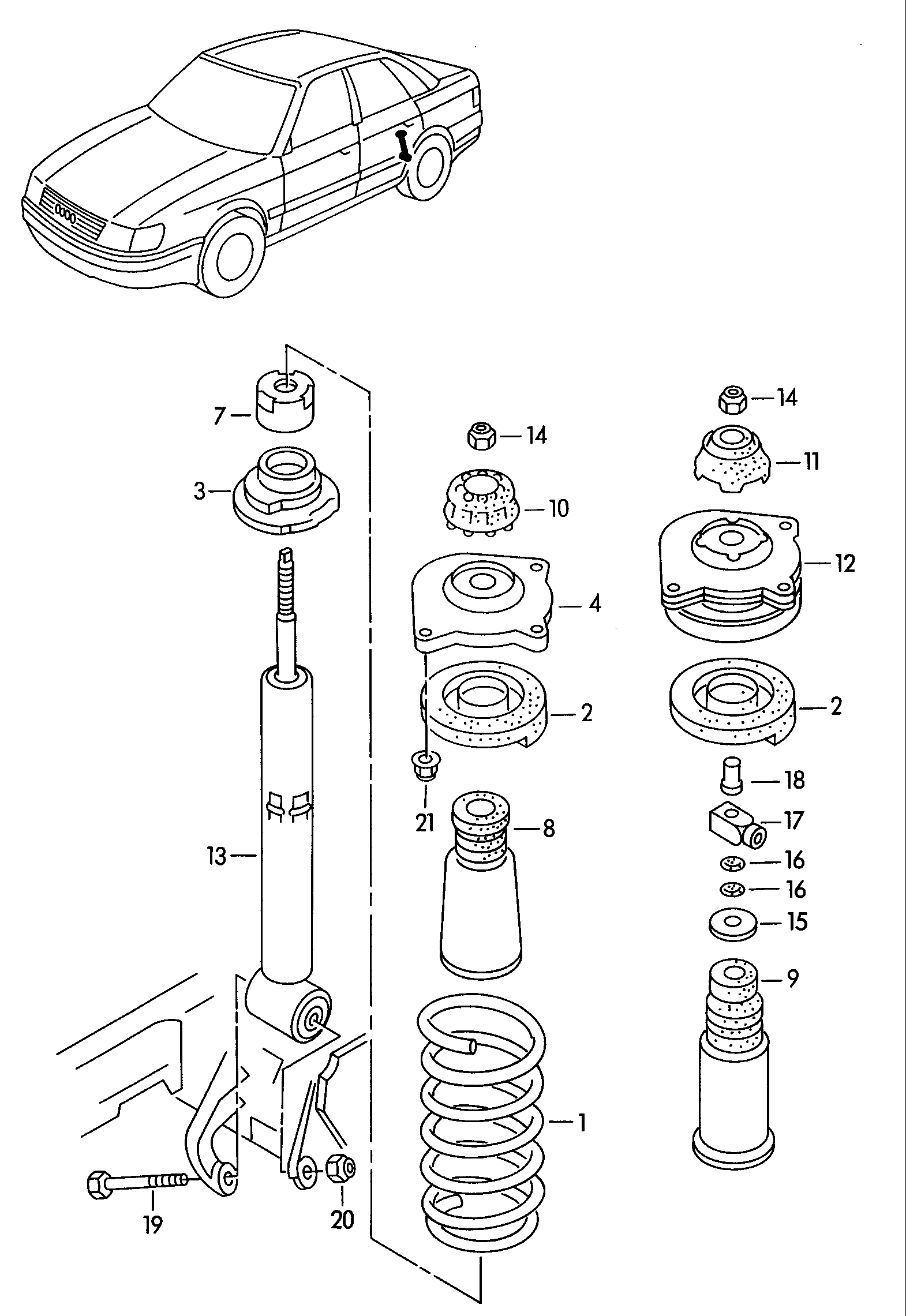 AUDI 4A0513031 - Shock absorbers parts5.com