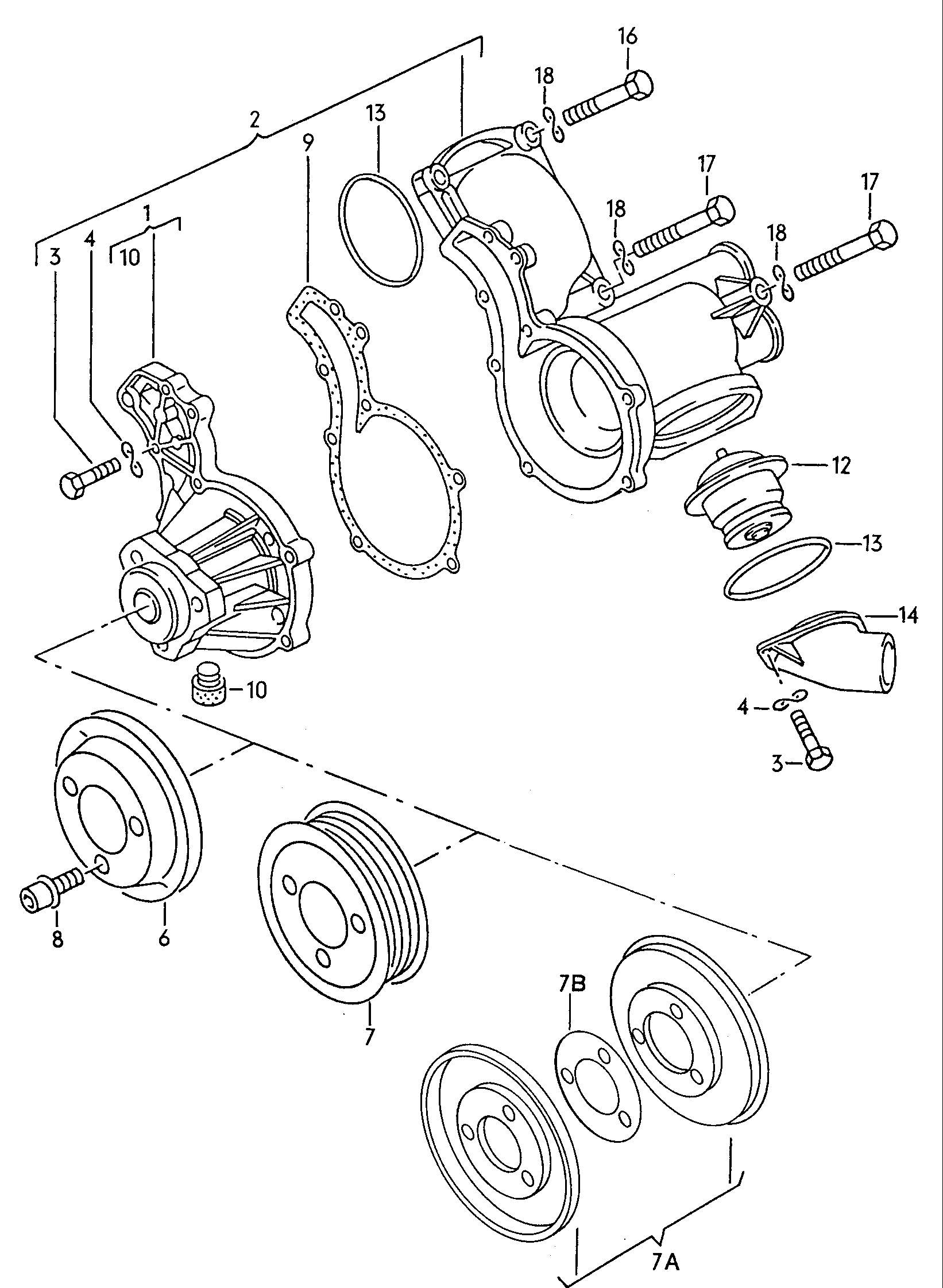 AUDI 037 121 010 C - Wasserpumpe parts5.com