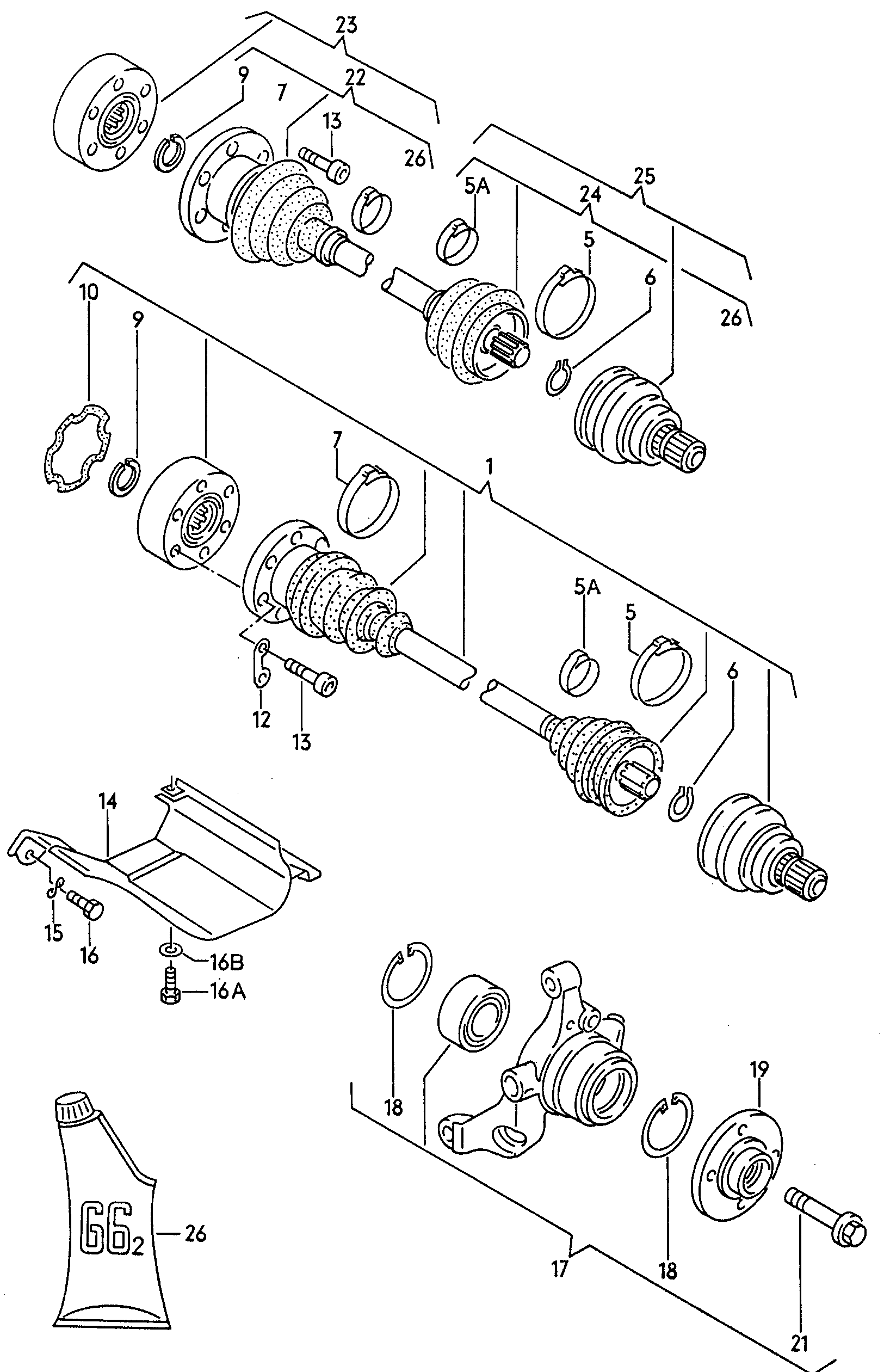 VAG 443498625F - Zestaw łożysk koła parts5.com