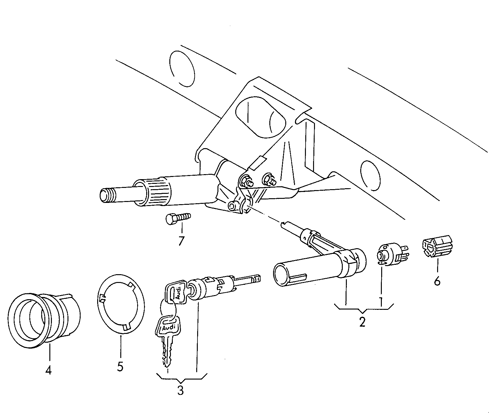 Skoda 4A0 905 849C - Kontak / çalıştırma anahtarı parts5.com