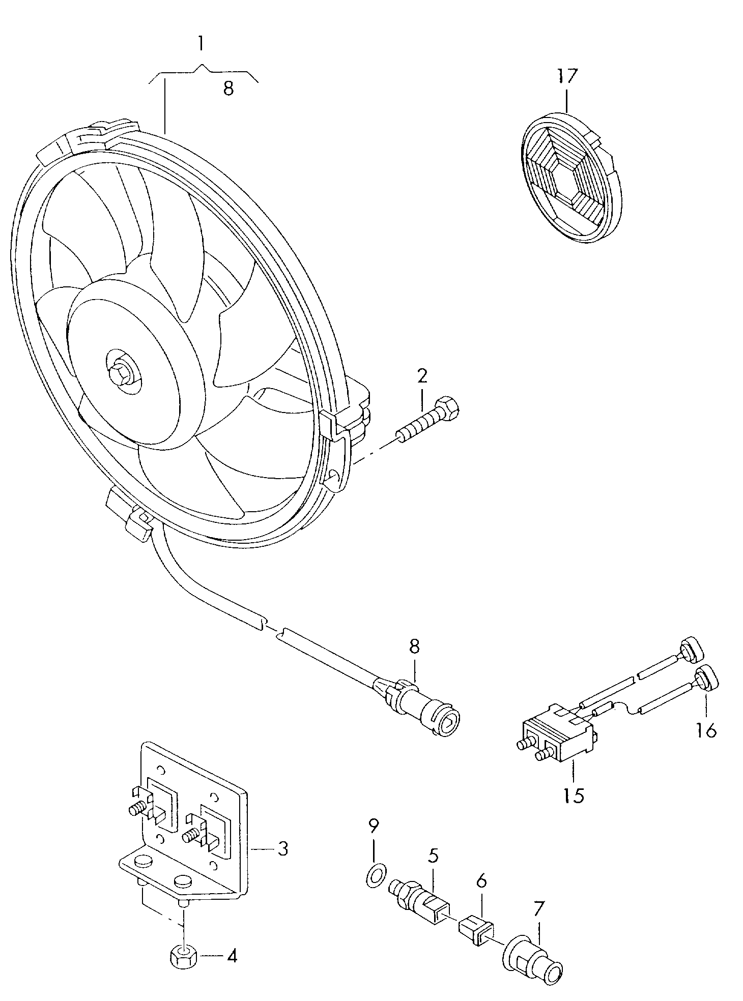 Seat 893 959 481 - Comutator temperatura, ventilator radiator parts5.com