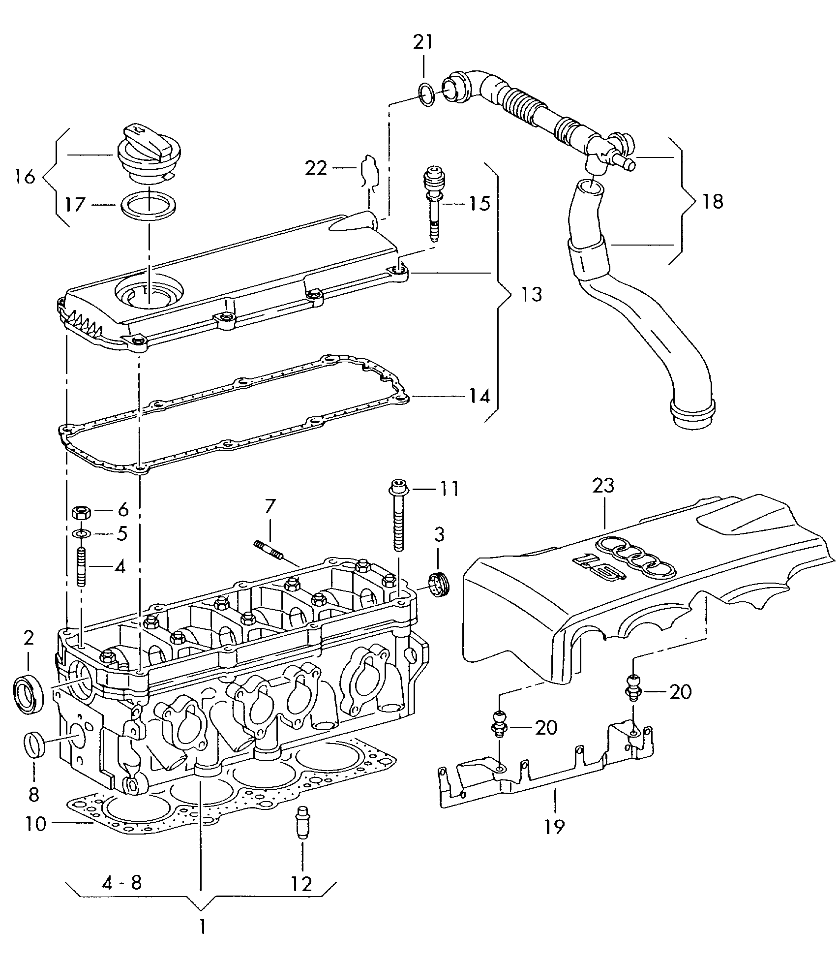 AUDI 06A 103 483 D - Zaptivka, čep otvora za ulivanje ulja parts5.com