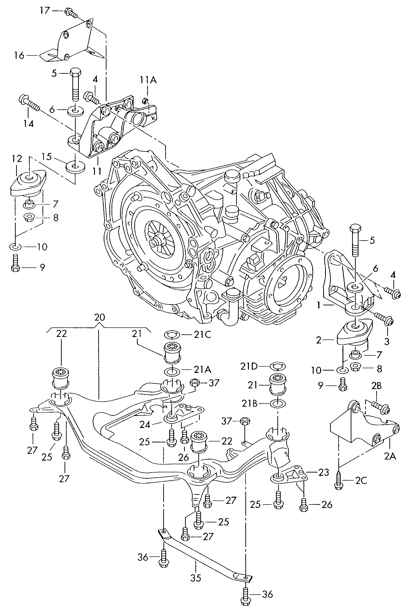 VAG 8D0399151J - Mounting, manual transmission parts5.com