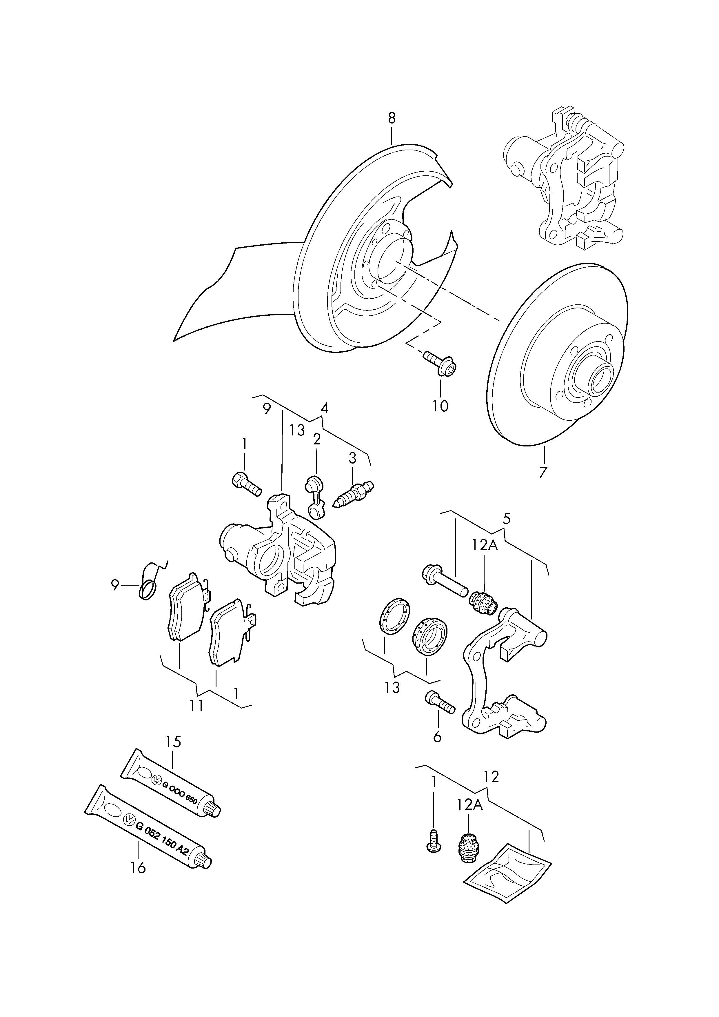 VAG 8E0 698 451 K - Sada brzdových destiček, kotoučová brzda parts5.com