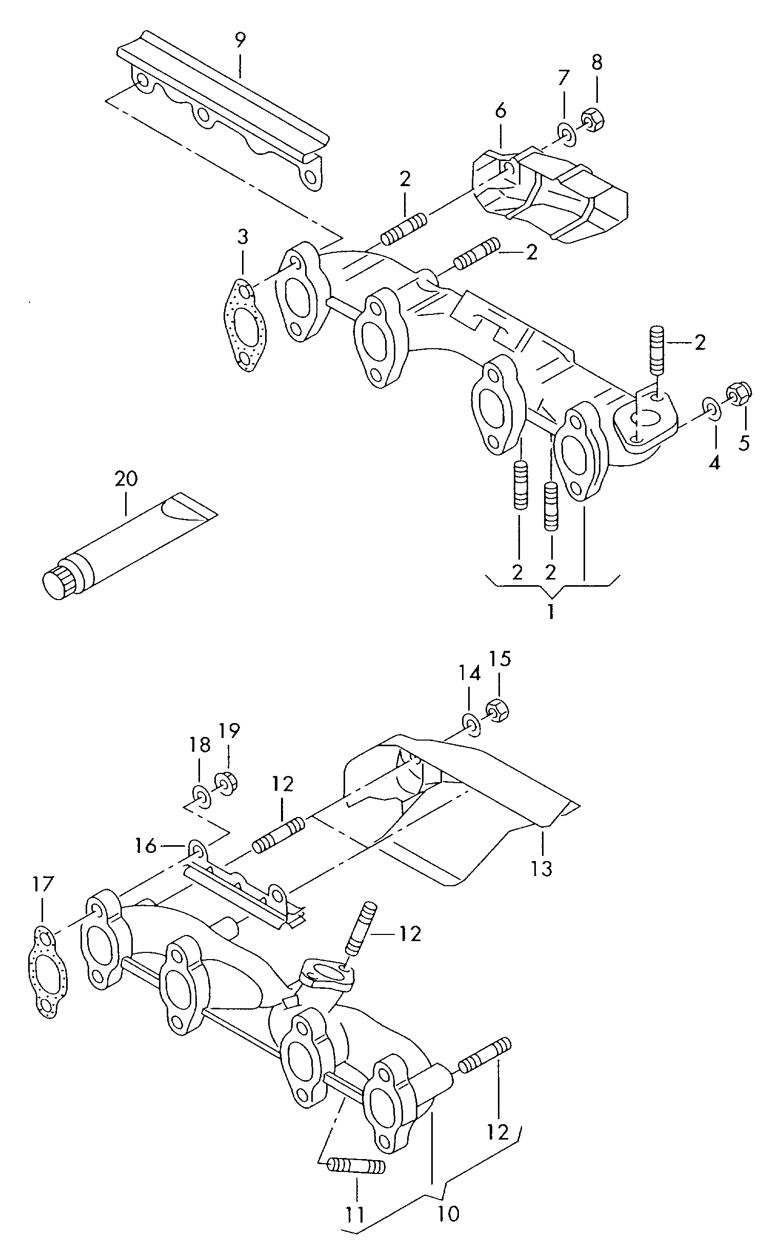 VW 038253031N - Galerie, sistem de esapament parts5.com