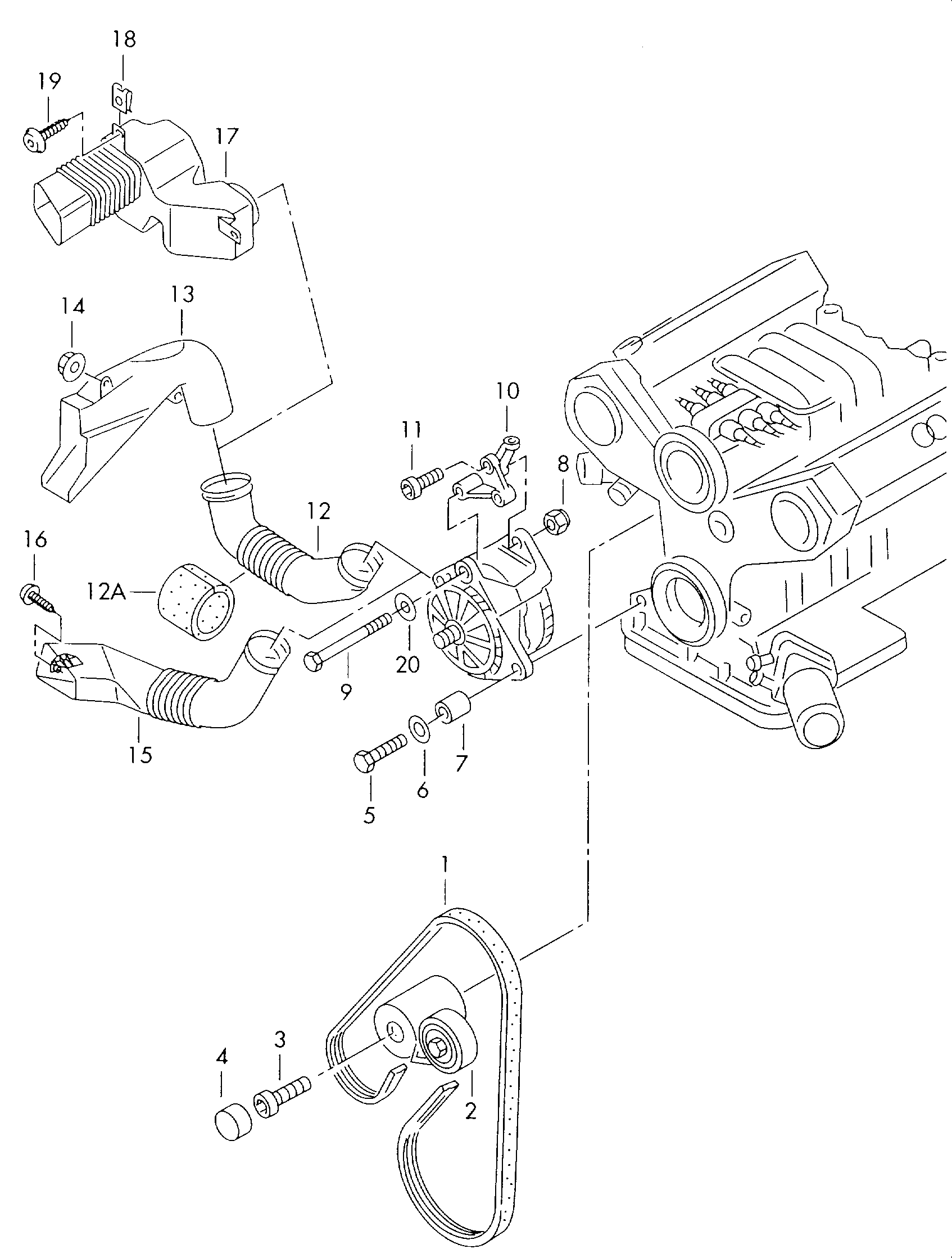 AUDI 078 903 133 AB - Ремъчен обтегач, пистов ремък parts5.com