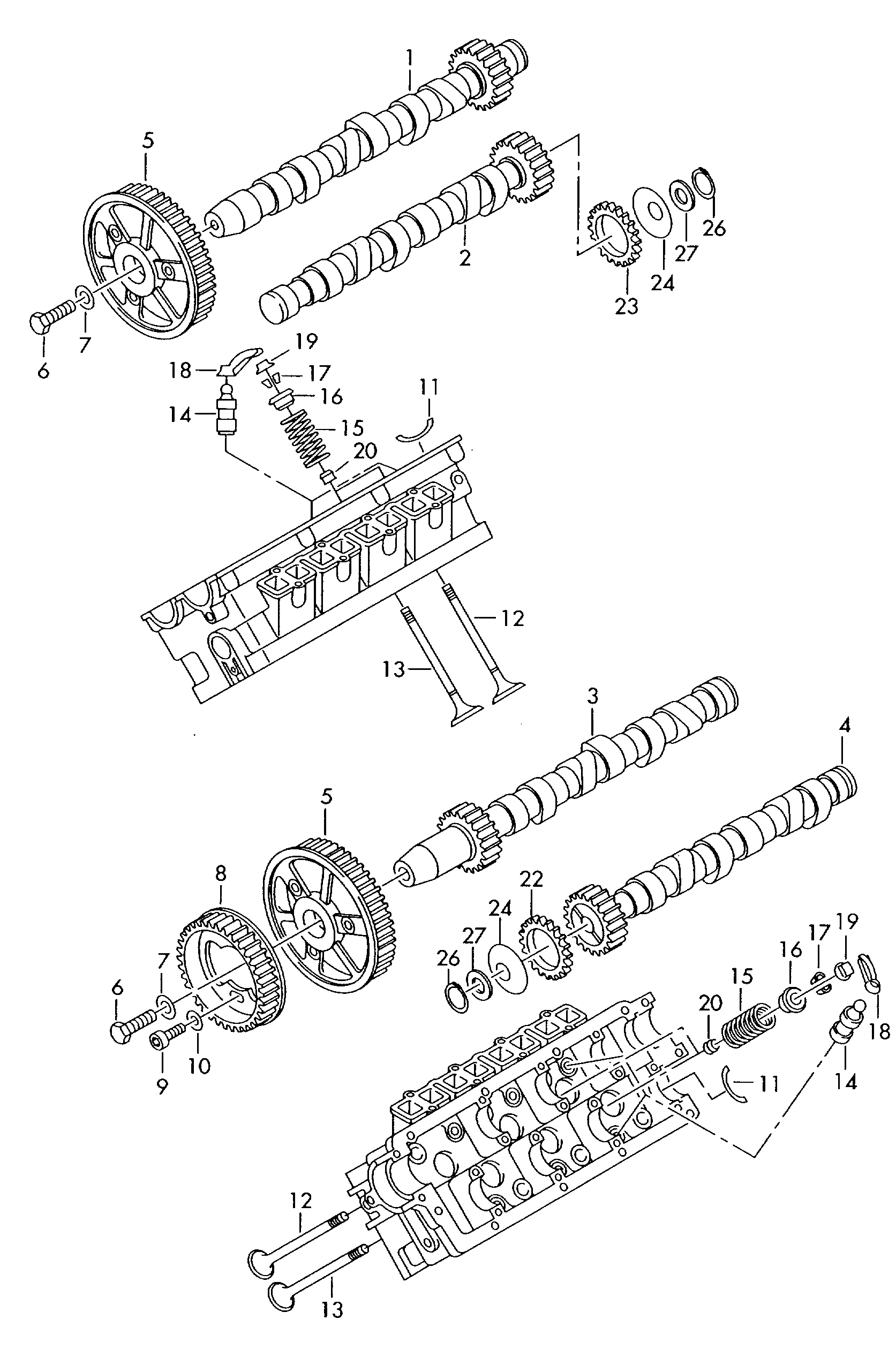 Seat 059 109 521 E - Valve Tappet Set parts5.com