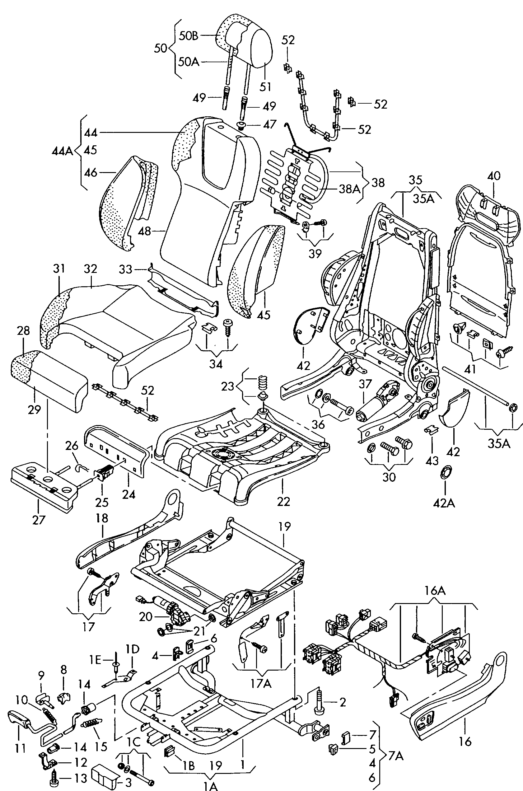 VW 435 881 203 A - Element de reglaj,regaj scaun parts5.com