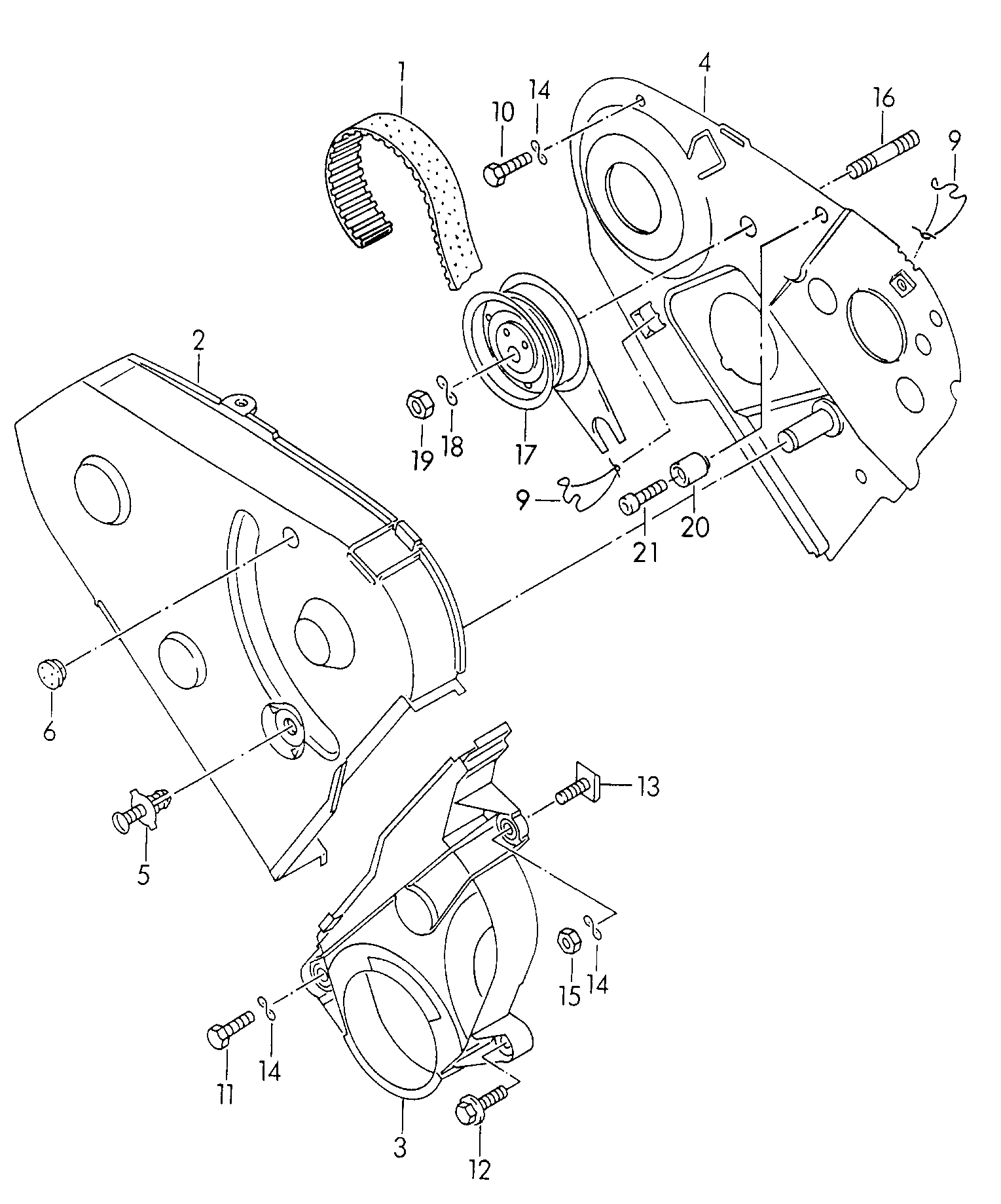 VW 028 109 243 F - Poulie-tendeur, courroie de distribution parts5.com