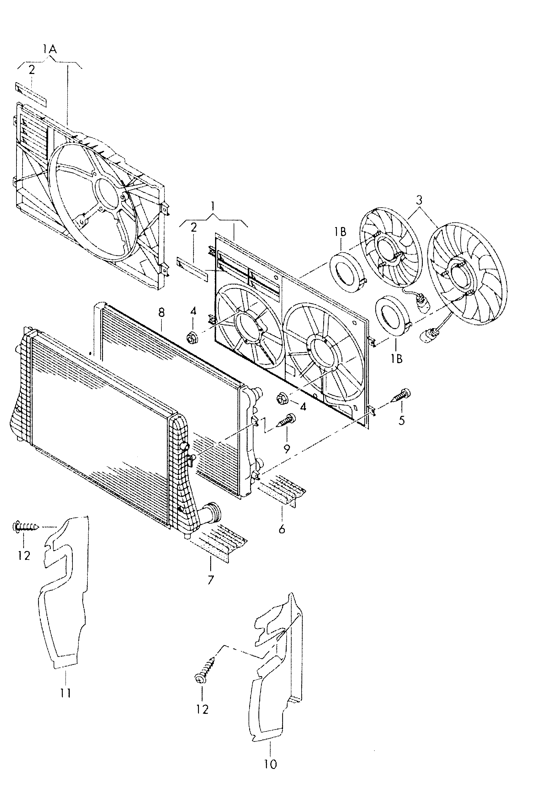 Seat 1K0121205AD - Ventilator, radiator parts5.com