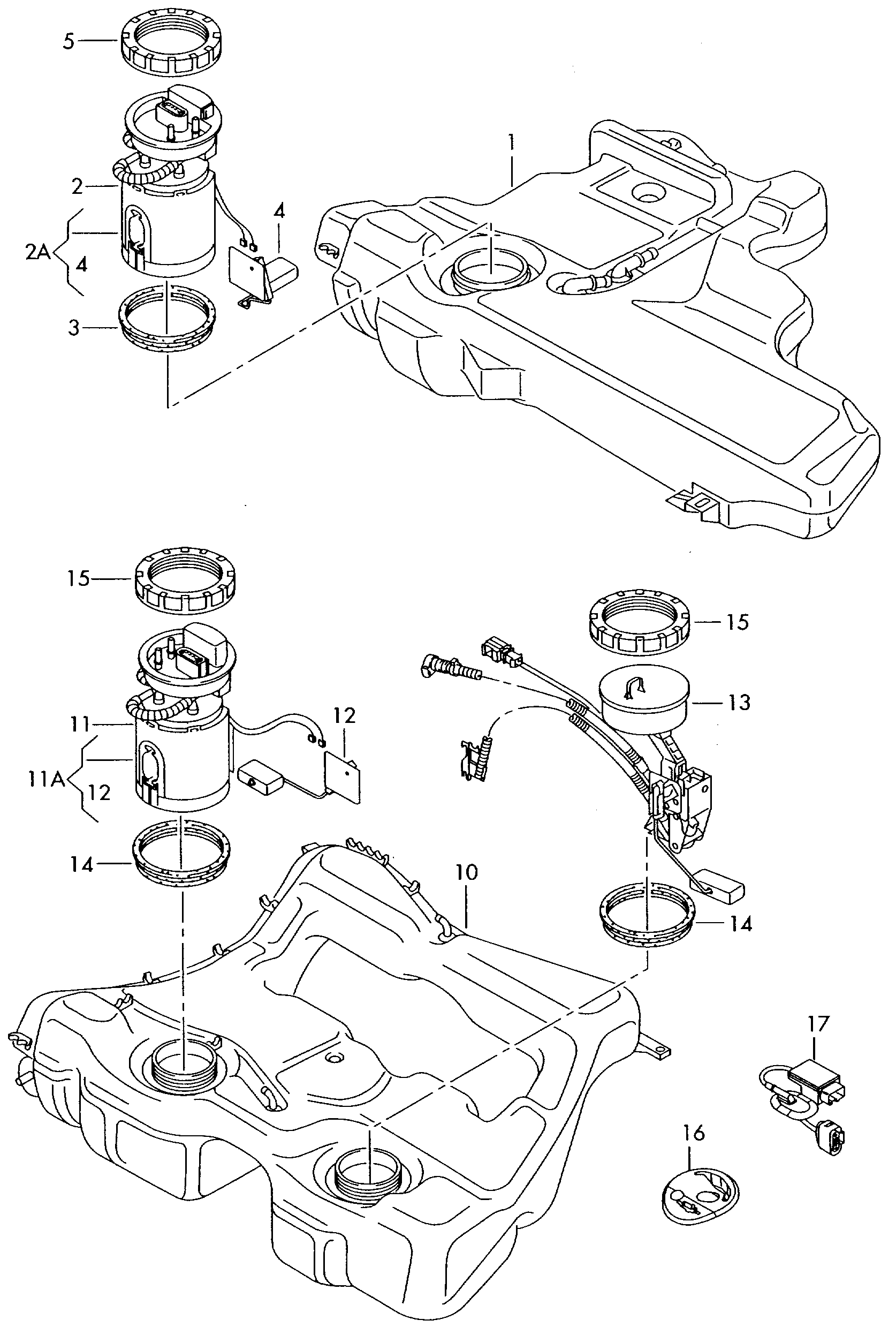 VW 1K0 919 050 AB - Fuel delivery unit and sender for fuel gauge parts5.com