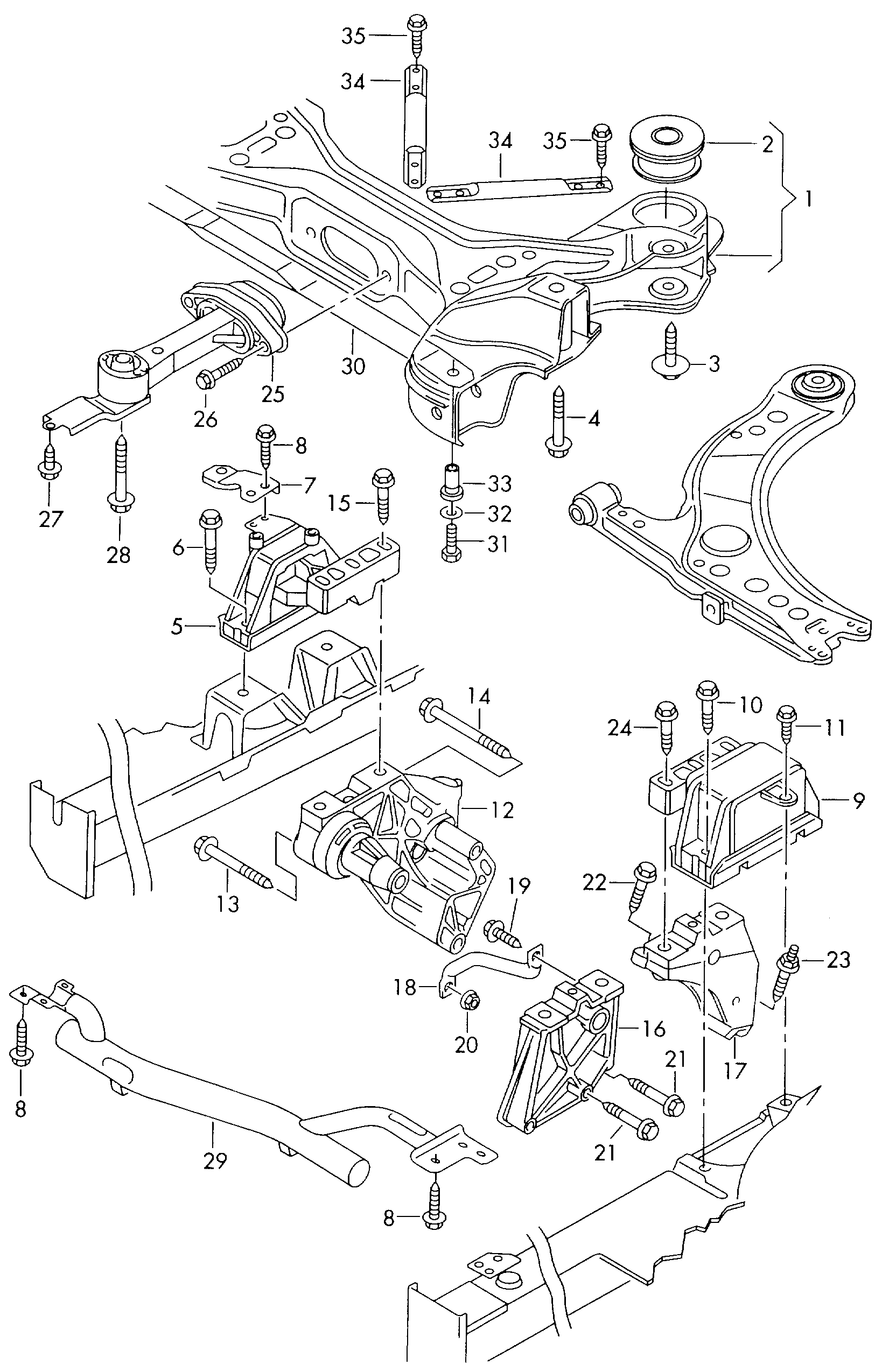 Skoda 1J0 199 851 AA - Suport, transmisie automata parts5.com