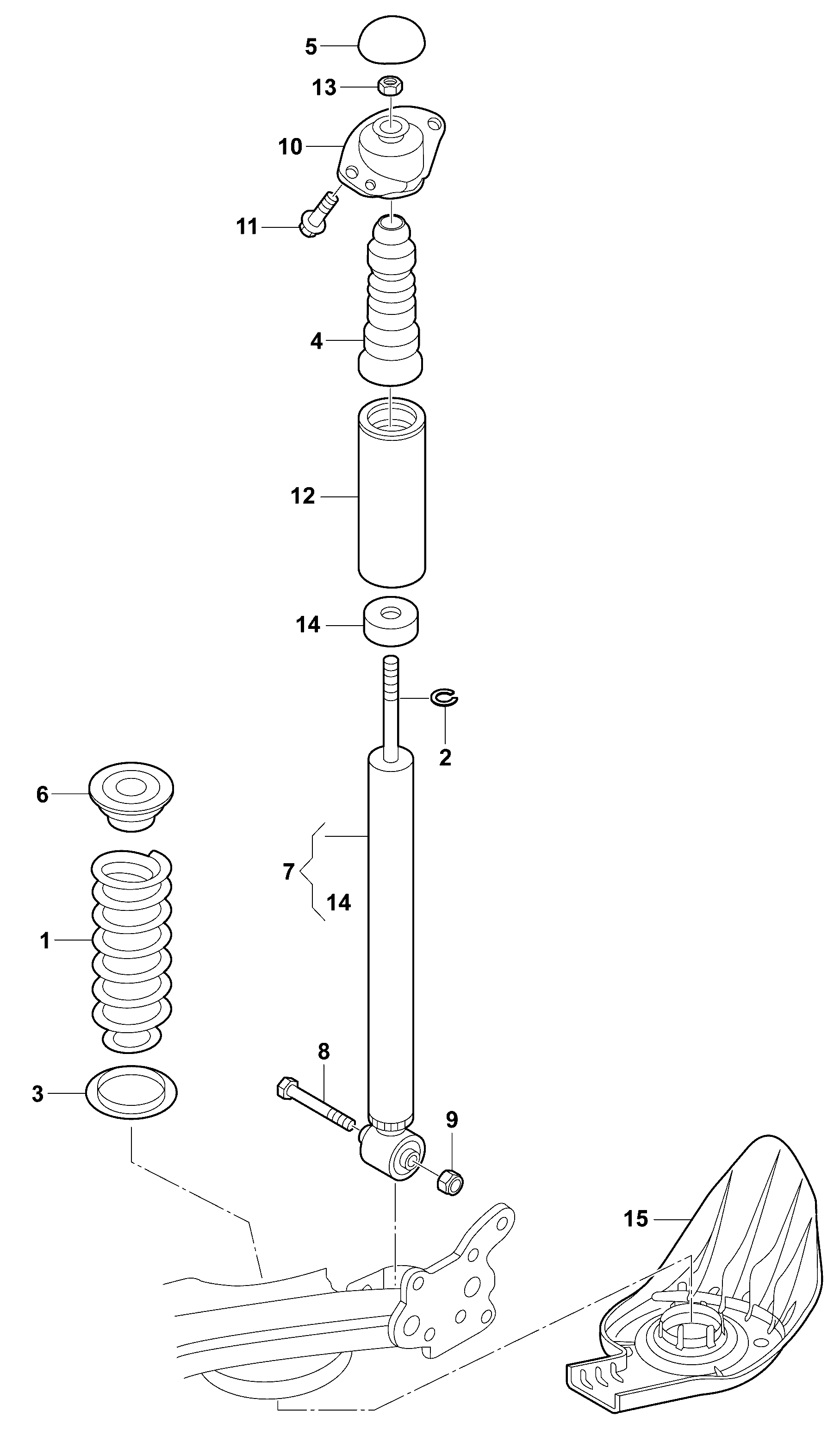 VAG 8N0 513 025 C - Shock Absorber parts5.com